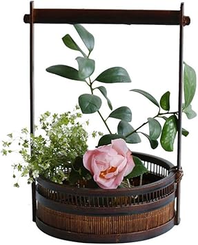 Amazon Tonntyann 和風 竹編み 花器 花瓶 竹器 丸い月のデザイン 生け花 竹生け花 竹製品 手作り 茶道花器 茶室に飾り 茶室 装飾品 置物 細工 雑貨 インテリア おしゃれ Diy 工具 ガーデン