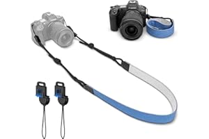 Camera Shoulder Neck Strap, Blue Denim Short (41.73"-47.24") Quick-Release Buckle for Canon EOS R50 R7 R10 R100 Fuji X-M5 X-T