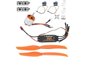 HUIOP Compact 1100KV Brushless Motor 40A ESC 9G Micro Servo for RC Plane, ABS Material, Easy Installation (A2217 KV1100KV bru