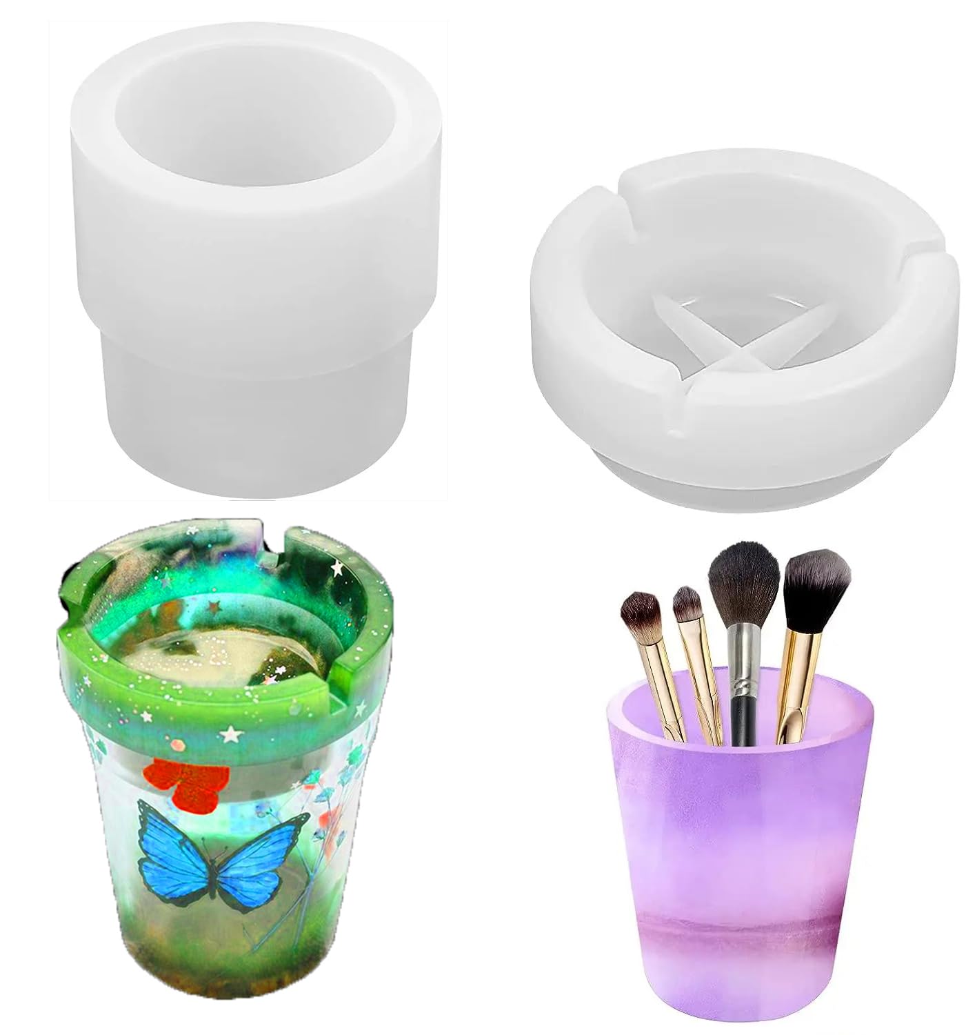 DIYBravo Resin Mould Car Box Jar Pen holder Silicone mould with Lid Epoxy Resin Casting Mould for DIY Making Box Car Home Offices Table Decor (clear)