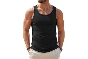 Runcati Mens Sleeveless Tank Tops Workout Muscle Gym Ribbed Shirt Athletic Bodybuilding Moisture Wicking T Shirts