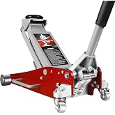 Jack Boss 3 Ton Low Profile, Aluminum and Steel Racing Floor Jack with Dual Pistons Quick Lift Pump, 1.5X Overload Tested for Safety, Sport Utility Vehicle, Lifting Range 3-15/16" min to 18-5/16" max