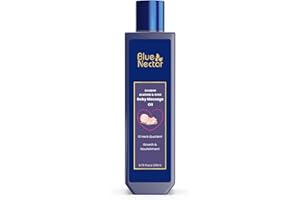 Blue Nectar Ayurveda Gentle Baby Oil for Newborn Skin Care -Moisturizing Baby Massage Oil for Dry Skin Moisturizer |Soothing with 100% Natural Coconut Oil & Organic Ghee (13 Herbs, 6.76 Fl Oz)