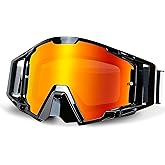 NENKI Motocross Goggles with Nose Guard, Anti-Fog OTG Dirt Bike Glasses for Men & Women, UV Protection Off-Road Eyewear