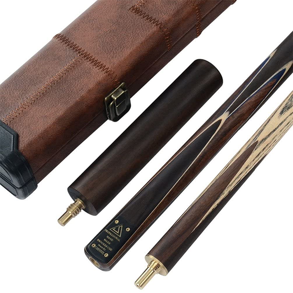 CUESOUL Classic Handmade 57 inches 18oz Rosewood 3/4 Jointed Snooker Billiard Pool Cue with Case, rosewood Butts and leathertte Protective Cue Case-9.5mm Tip Snooker Cue Set(CSSC010)