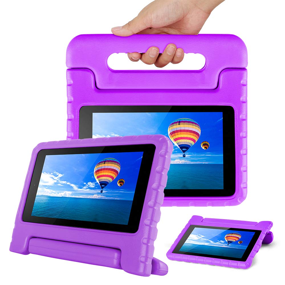 F i r e 7 Case, Cabesty Light Weight Kids Friendly Shock Proof Convertible Handle Stand Cover for A m a z o n F i r e 7 inch Display Tablet (5th Generation 2015 Release) - Purple
