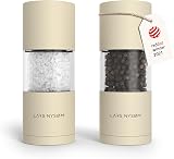 LARS NYSØM Salt and Pepper Grinder Set Sjæl Almond Beige 11.6cm Ceramic