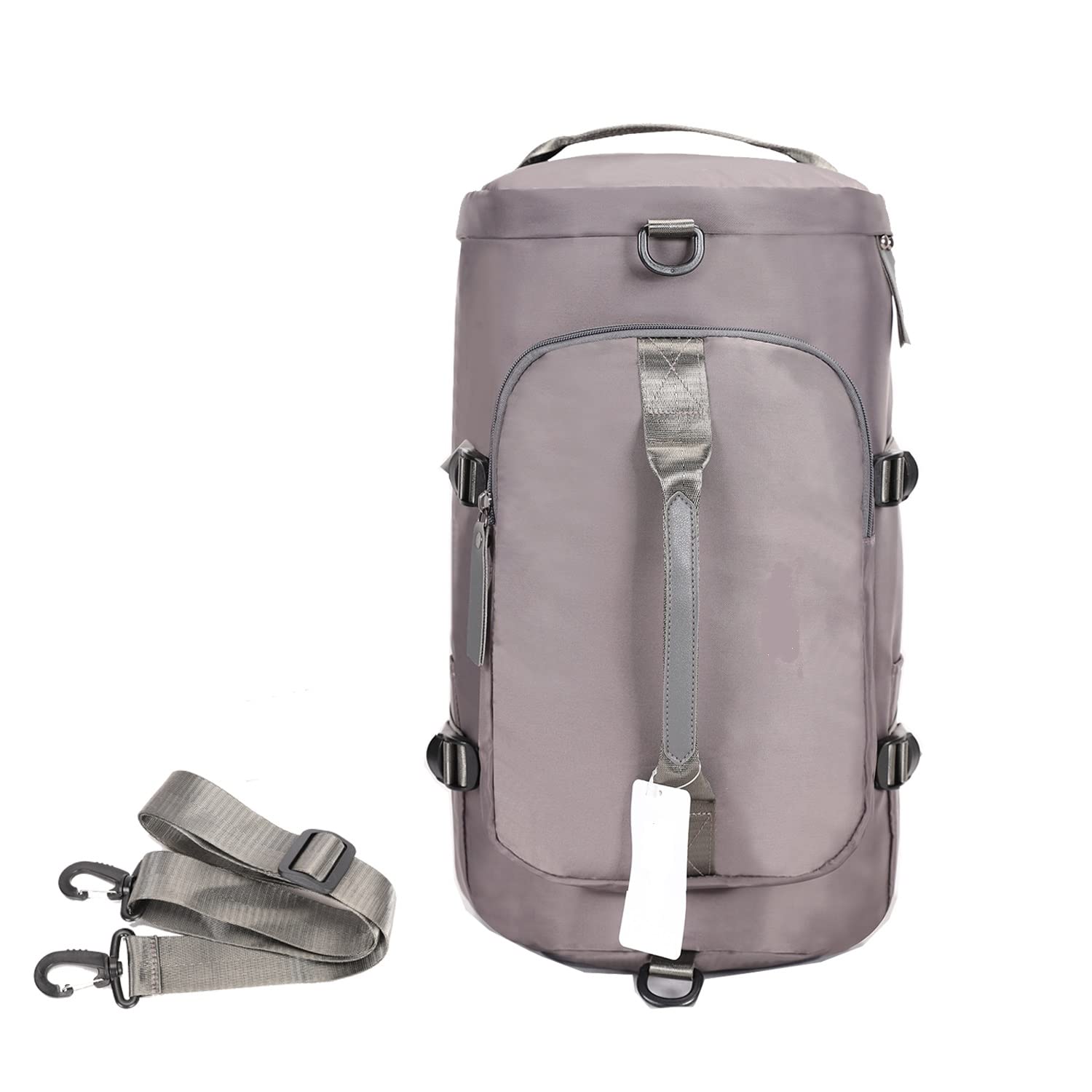 Flex Nylon Fabric Wrinkle Free Waterproof Durable Lightweight Gym Bag with Separate Shoe Compartment Dry/Wet Pocket Men's Fitness Training, Swimming Travel Sport Adjustable Shoulder Strap Dark Grey