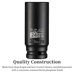 TUZkozs 1/2-Inch Drive 24mm Deep Impact Socket with