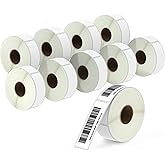 BETCKEY - 1" x 3" (25 mm x 76 mm) Barcode & Address Labels Compatible with Zebra & More Label Printer,Premium Adhesive & Perforated [10 Rolls, 5200 Labels]