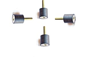 ELGINSCREWSANDBOLTS 4 Rubber Vibration Isolator Mounts (1" Diameter x 1" Height) 5/16-18 x 1-1/4" Long Stud