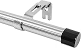 Deconovo Extendable Curtain Poles 25mm Silver Eyelet 76-157cm Set with Brackets