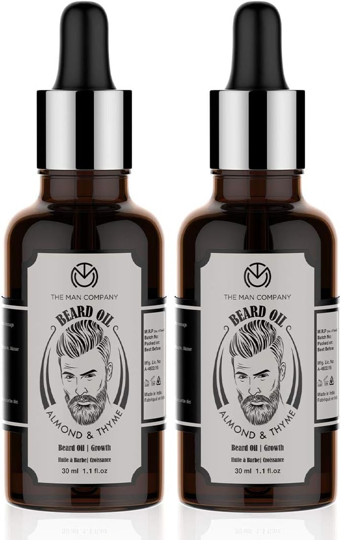 The Man Company Beard oil pack of 2 Almond and thyme (30 ml Each