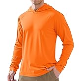 PLUMZJOY Men's UPF 50+ Sun Protection Long Sleeve Hoodie Shirt Outdoor UV Fishing Shirts for Workout, Running, Fishing,Hiking
