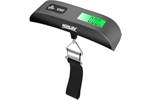 HotLife Digital Hanging Scale with Backlit for Luggage and Portable Scale for Travel, Suitcase Weight Scale with Rubber Paint, Auto-Off Function, 110 Pounds Maximum, Battery Included (Grey)