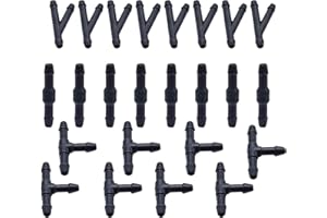 UpAmcarker 24Pcs Windshield Washer Hose Connector Kit 3-way(T-type) 3-way(Y-type)2-way (I-type) fit for Most Car Windshield Washer Tubing