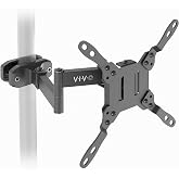 VIVO Black Pole Mount Monitor Arm for 23 to 43 in Screen, MOUNT-POLE43A | Universal, Heavy Duty Steel Design, Full Motion VESA Mount Arm, Removable 75mm to 200mm VESA Plate