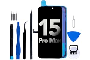 IGLOFIX for iPhone 15 Pro Max Screen Replacement kit, 6.7" LCD Display Touch Digitizer Assembly with Frame Adhesive and Repair Tools (Model A2651/A2893/A2896/A2895/A2894)