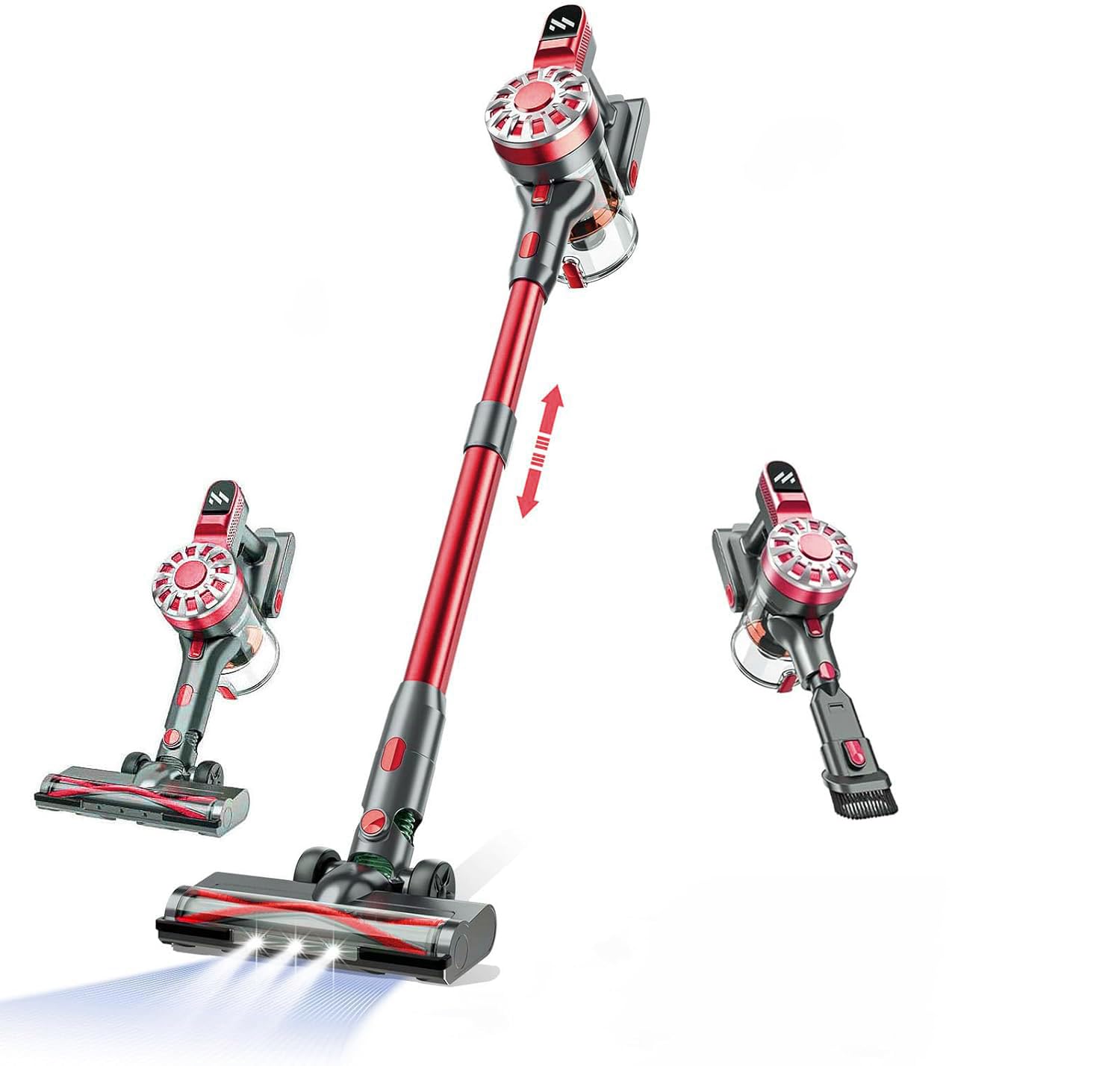 Photo 1 of WLOTPO Cordless Vacuum Cleane,Stick Vacuum Cordless Rechargeable with Super Suction,Hardwood Floor Vacuum for Home Pet Hair, Carpets, Tile(Deep Red)