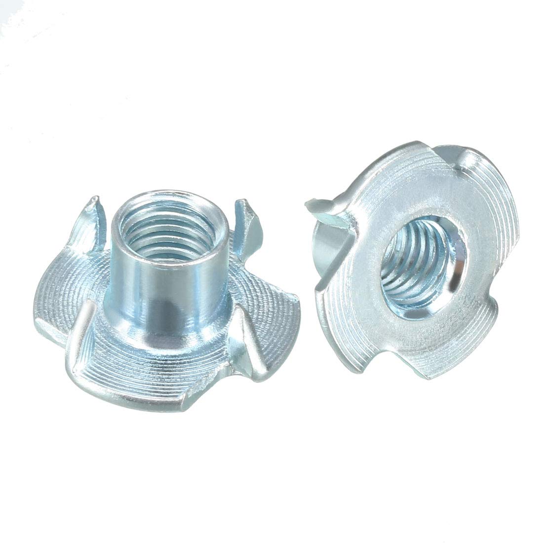 sourcing map M8 4 Pronged Tee Nut T-Nut for Table Legs Rock Climbing Wall Woodwork Holds Wood Cabinetry 50Pcs