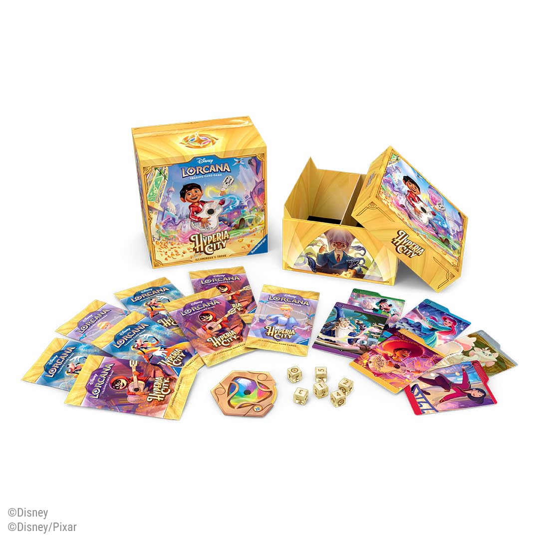 Ravensburger Disney Lorcana TCG: Hyperia City Illumineer's Trove | Premium Card Storage & Organization, Includes 8 Booster Pa
