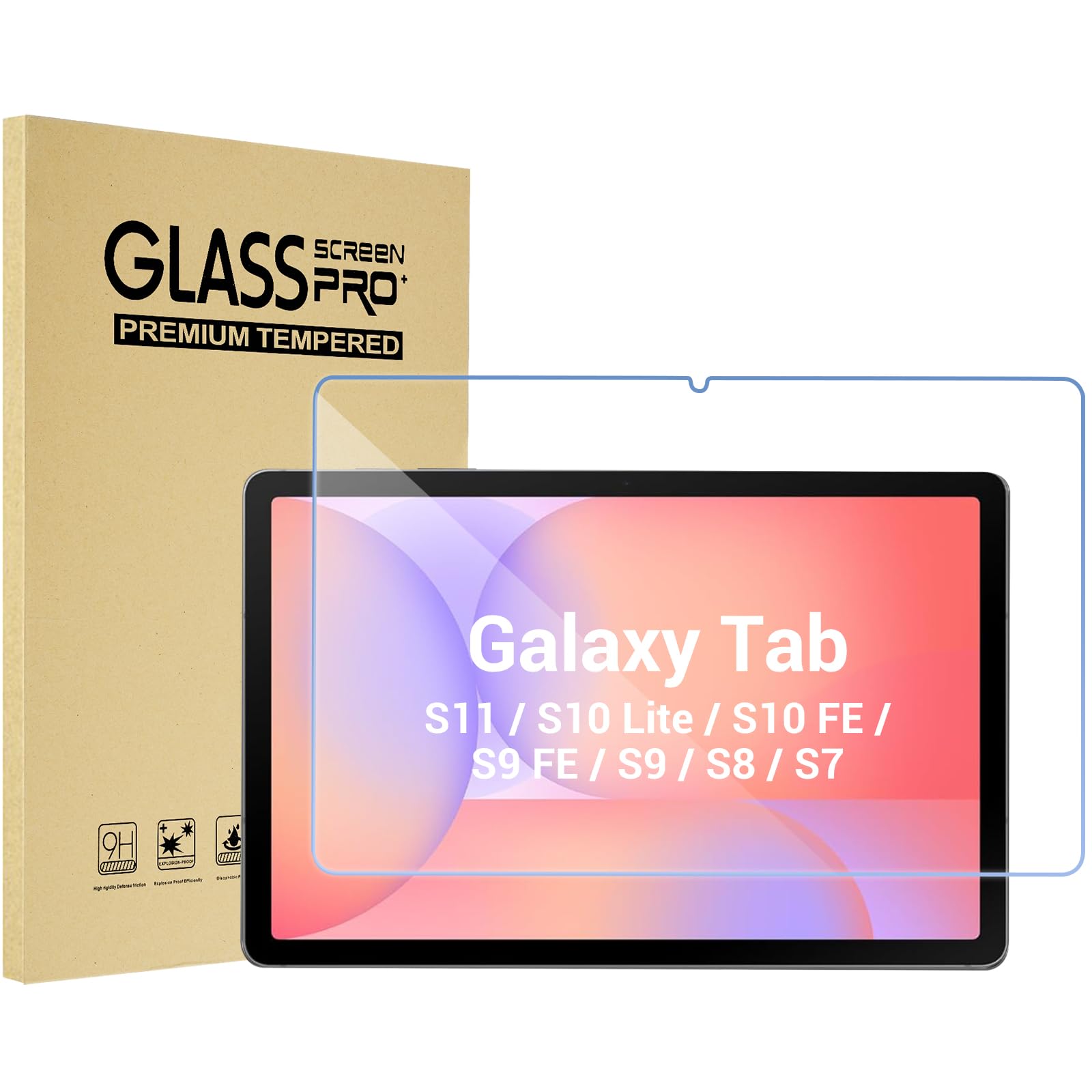 ProCase 1 Pack Screen Protector for Tablet Galaxy Tab S11/ Tab S10 Lite/Tab S10 FE 2025/Tab S9 FE 10.9"/ Tab S9 2023/ Tab S8 2022/ Tab S7 2020 11", Hardness Tempered Glass Screen Film Guard — image 1