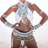 Designer Metallic Tattoos by TribeTats -- Henna Inspired Body Art -- Applies In A Flash, Long Lasting -- Boho Music Festival Accessories