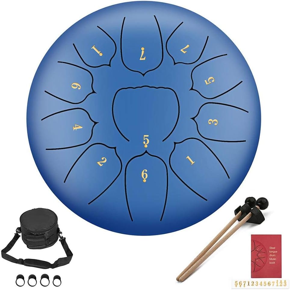 ckground Steel Tongue Drum 10 Inches 11Notes Percussion Instrument Lotus Hand Pan Drum Handpan Drum Yoga Zazen Sound Healing