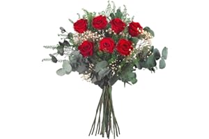 Premium Roses -Real Bouquet of Flowers That Last a Year With No Maintenance or Watering, Valentines day Gifts, Fresh Red Roses, Long Lasting Real Floral Arrangement (Gift That Last Forever)