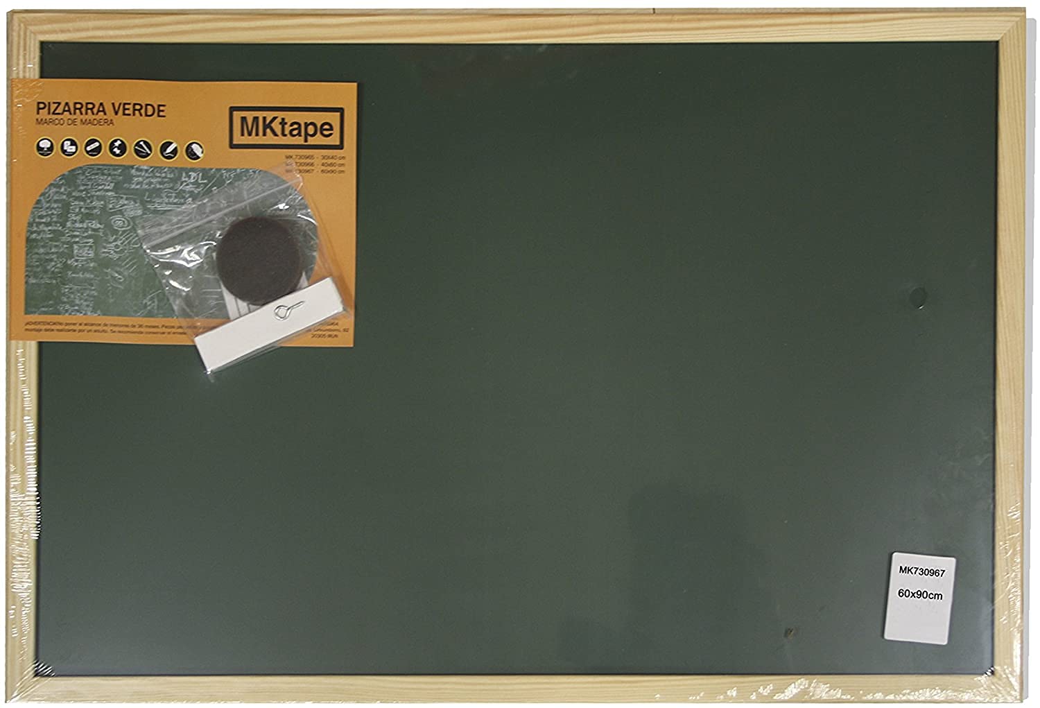mktape mk730967 – Slate with Wooden Frame, 60 x 90 cm, Green