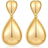 FAMARINE 14K Gold Plated Dangle Earrings Women Vintage Drop Earrings Teardrop