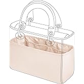 DGAZ Silk Purse Organizer Insert For Lady-Dior Micro/Mini/S/M/L bags,Silky Smooth Bag Organizer,Luxury Handbag & Tote Shaper(Craie,M)