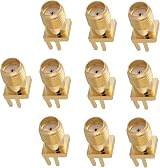 FTVOGUE 10pcs Brass SMA Female PCB Clip Edge Mount Connector 50 Ohm RF Adapter view 3