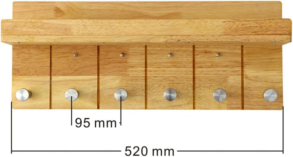 Clothing racks Seamless Glue Woody Decorative Hanger Wall Shelf Partition Behind The Door Free Nail Coat Rack (Size : 52cm)