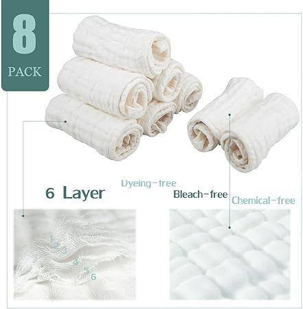 Lot De 8 En Mousseline Gant De Toilette Pour Bebe Surjeteuse Motif Naturel Gant De Toilette Coton Bio Pour Bebe Amazon Fr Bebes Puericulture