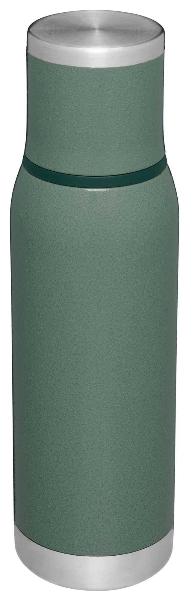 Stanley Adventure-To-Go Vacuum Bottle 25 oz | Wide Mouth with Leakproof Cup Lid | Keep Drinks Hot or Cold | Packable for Travel | Insulated Stainless Steel Thermal Bottle | BPA-Free | Hammertone Green