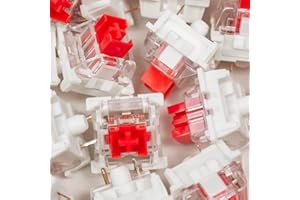 MARSHOPPER Outemu Red Switches, 30-Pack, 3-Pin Linear Dustproof RGB Key Switches, Cherry MX Compatible for DIY Mechanical Keyboard Replacement