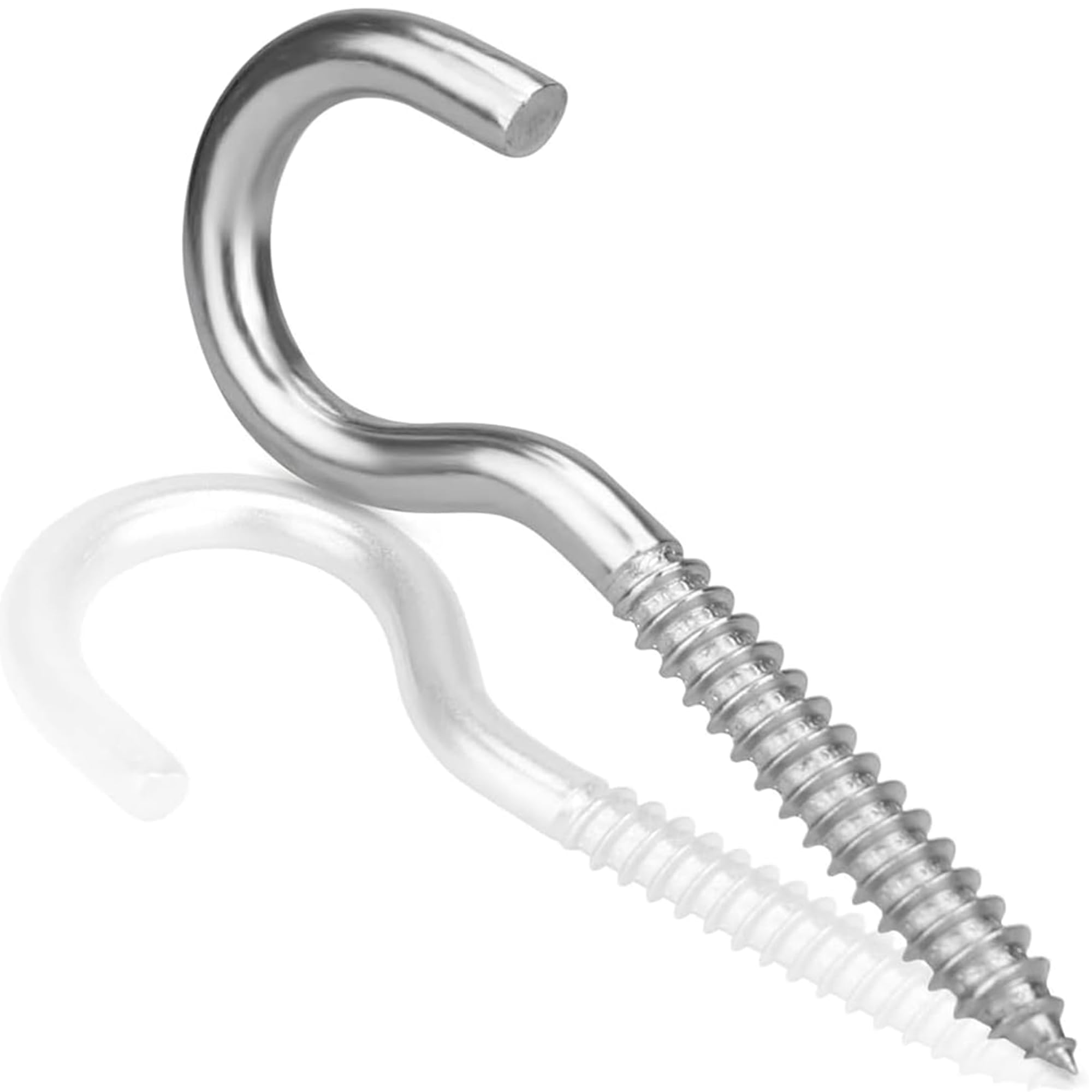 DIYUK Cup Hooks Screws 70mm x 5.0mm (Pack of: 100) Ceiling Screw in Heavy Duty Wood Thread Steel Zinc Plated