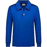 QBK Boys' Performance Polo Kids Collared Golf Shirts Long Sleeve School Uniform for 4T-16Y
