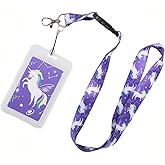 Cute Unicorn Lanyard for Kids – Breakaway Safety Neck Strap with ID Badge Holder & Keychain – Soft Durable Material – Gift for Girls Students School