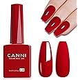 CANNI Gel Nail Polish - Deep Red Color, High Gloss Soak Off UV Gel Nail Polish for French Nail Manicure Salon DIY