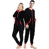 dressfan Unisex Pajamas Onesie Jumpsuit Loungewear Thermal Zipper Non-Footed,Women&Men…