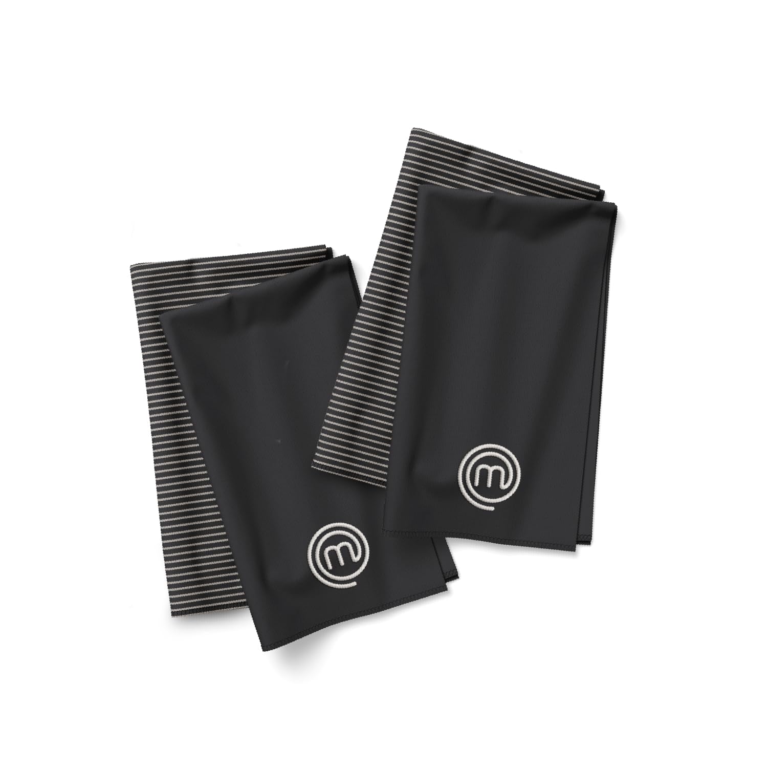 MasterChef Tea Towels for Kitchen, Premium Cotton Tea Towels Pack of 4, Kitchen Towel Set with Official Show Logo & Hanging Loop, Machine Washable, Highly Absorbent for Drying & Cleaning, Elite