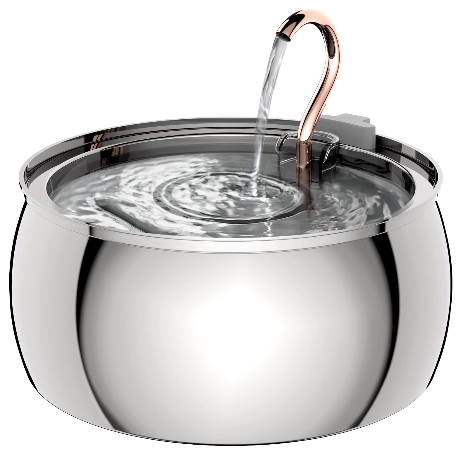 Photo 1 of 135oz/4.0L Large Capacity Cat Water Fountain - Elegant Swan Copper Spout Design Cat Fountain for Drinking - Ultra Quiet Kitty Drinking Fountain - Comes with 3 Replacement Filters