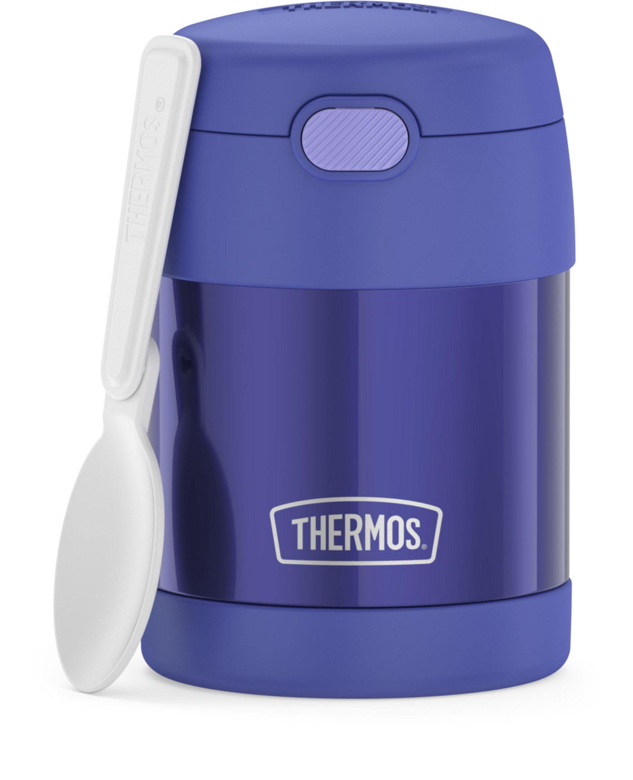 Photo 1 of THERMOS FUNTAINER Insulated Food Jar, 10 Ounce, Kid Friendly Food Jar with Foldable Spoon, Purple