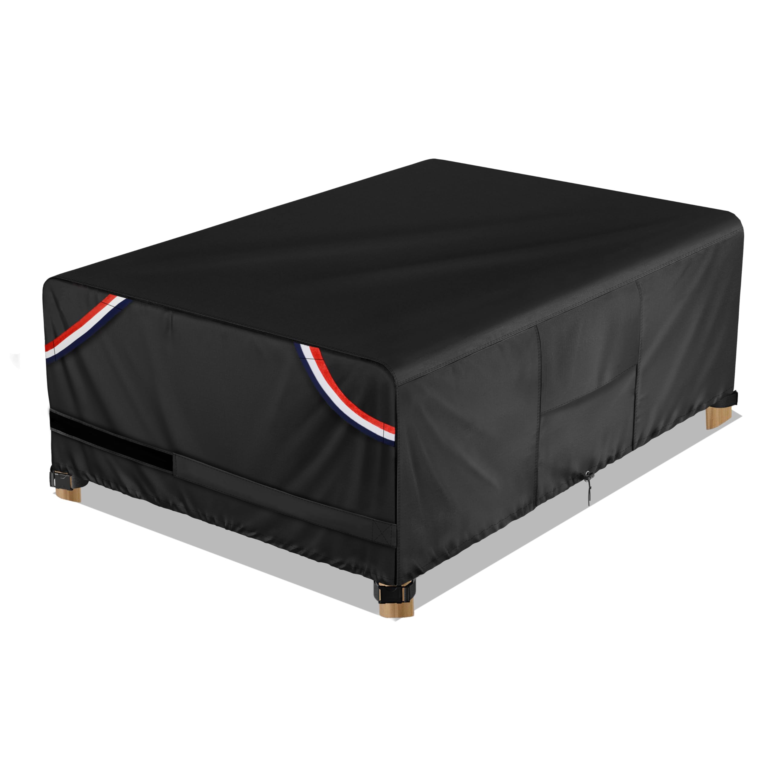 KylinLucky Patio Coffee Table Covers Heavy Duty 600D Waterproof 54 x 30 inch, Outdoor Dining Furniture Cover for 4 x 2 ft, 52 x 28 inch table Image