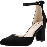 Ankis Closed Toe Heels for Women -Black Nude White Silver Gold Womens Heels Closed Round Toe Chunky Block Pumps Shoes, 3 Inch