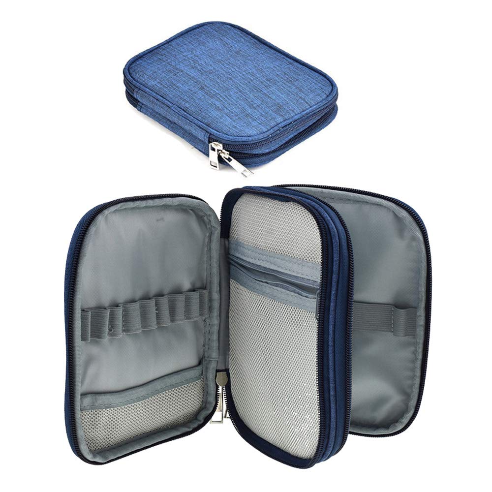 Hosoncovy Crochet Hook Case, Storage Bag Organizer for Various Crochet Hooks/Needles and Crochet Accessories, Zip up Case with Double Layer(Empty Case Only)