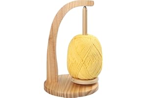 NOKIILS Yarn Spindle Dispenser for Crocheting, Wooden Yarn Ball Holder Stand Spinner, Yarn Dispenser for Knitting Rotating, Crochet Gift for Knitting Lovers (Bamboo)