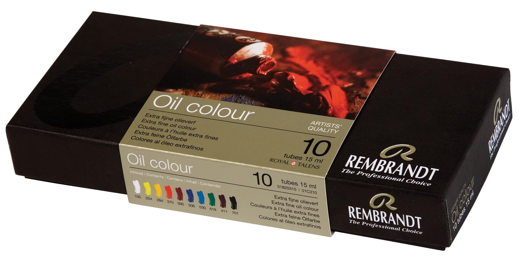 Rembrandt Professional Oil Paint Set with 10 Colours (15 ml tubes) | Artist Quality Oil Colours